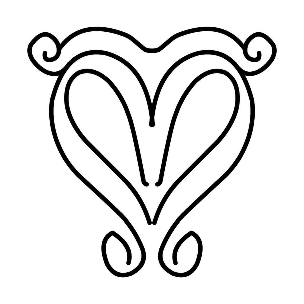 love ornament illustration, valentines day ornament, love icon design with attractive kha carving for valentines celebration vector