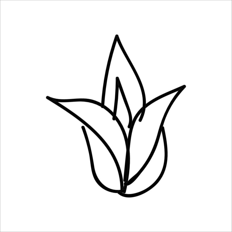 Flower illustration with isolated hand-drawn style on a white background, suitable for children to draw abstract illustrations. vector