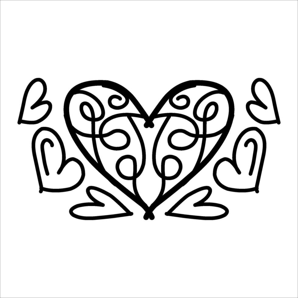 love ornament illustration, valentines day ornament, love icon design with attractive kha carving for valentines celebration vector