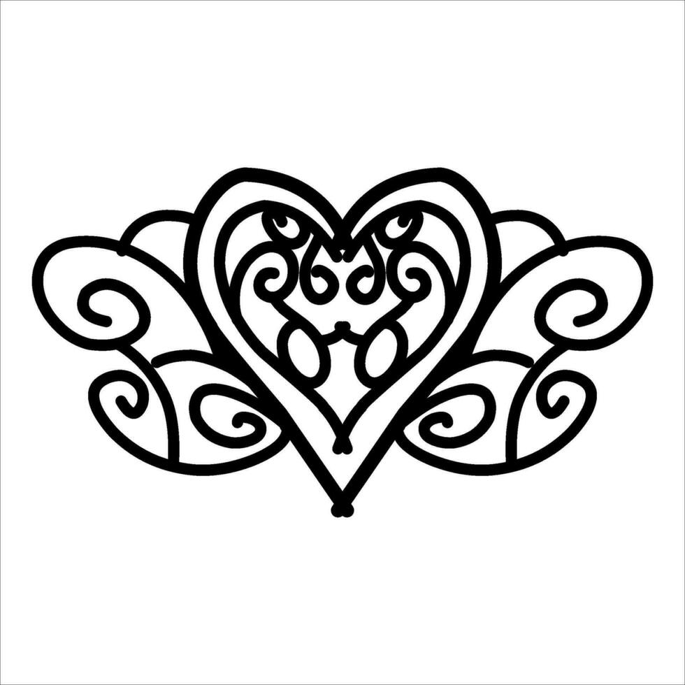 love ornament illustration, valentines day ornament, love icon design with attractive kha carving for valentines celebration vector