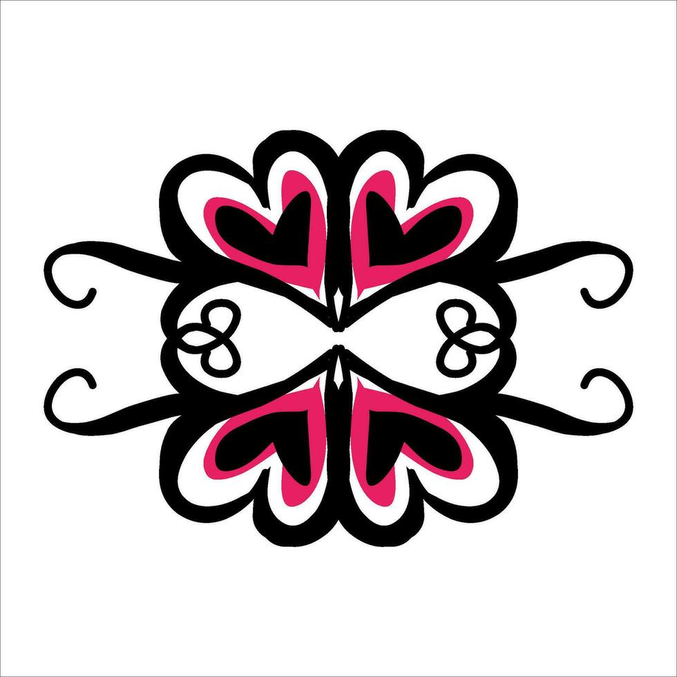 love ornament illustration, valentines day ornament, love icon design with attractive kha carving for valentines celebration vector
