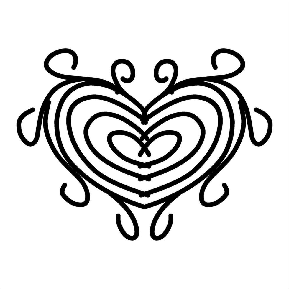 love ornament illustration, valentines day ornament, love icon design with attractive kha carving for valentines celebration vector