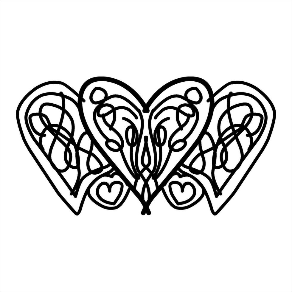love ornament illustration, valentines day ornament, love icon design with attractive kha carving for valentines celebration vector