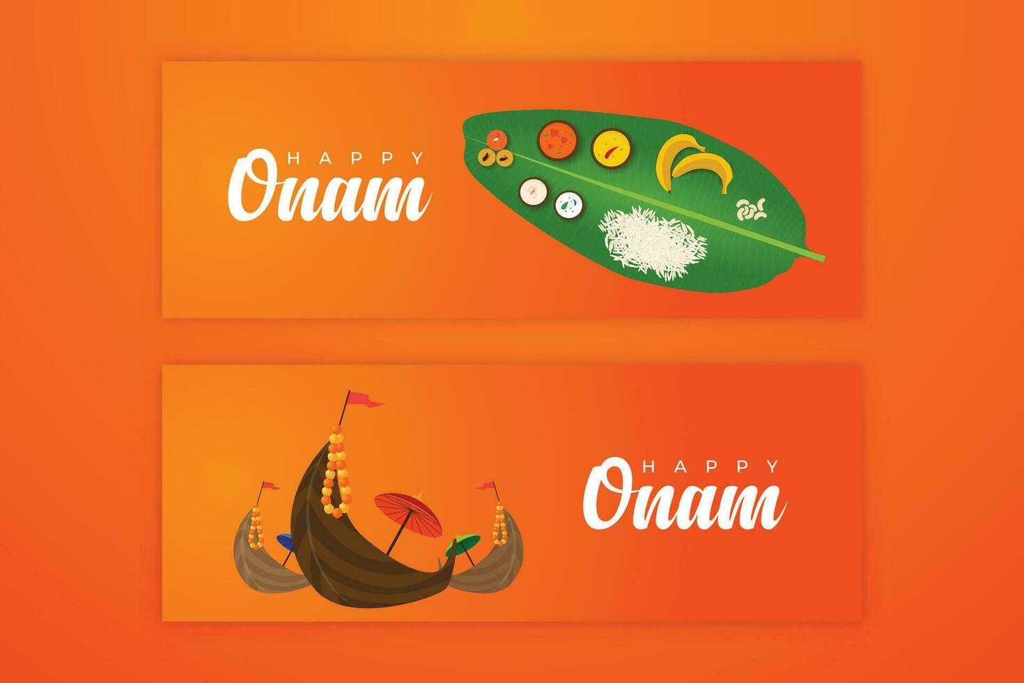 degradado horizontal bandera modelo para onam festival celebracion vector