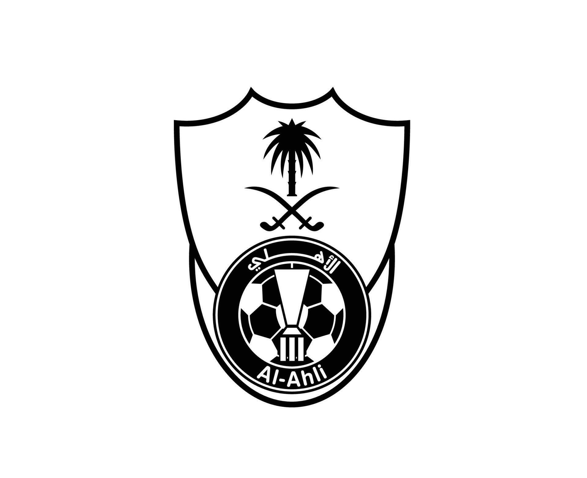 Al Ahli Club Logo Symbol Black Saudi Arabia Football Abstract Design ...