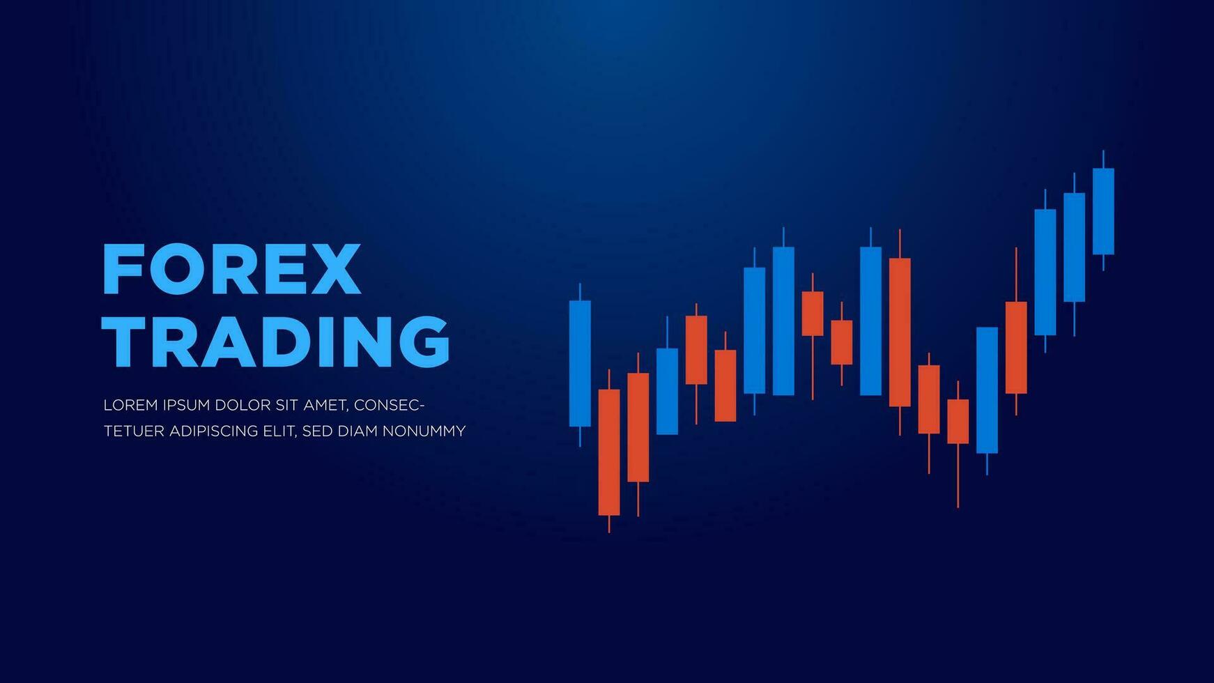 stock trading chart dark blue background vector