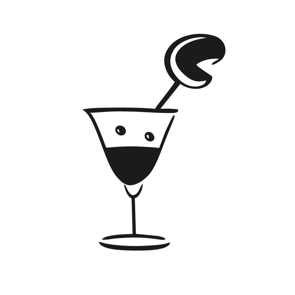 Cocktail glass icon. Summer drinks sign. Vector illustration. Flat design.