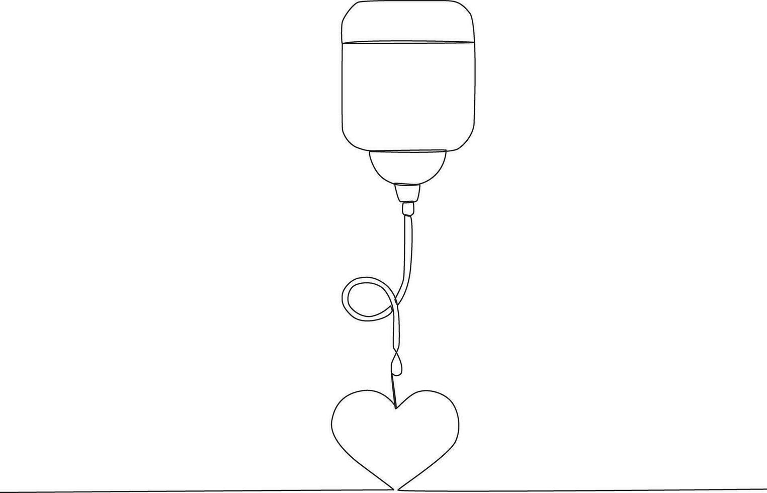 Single continuous line drawing hand is donating blood. blood donor day concept vector