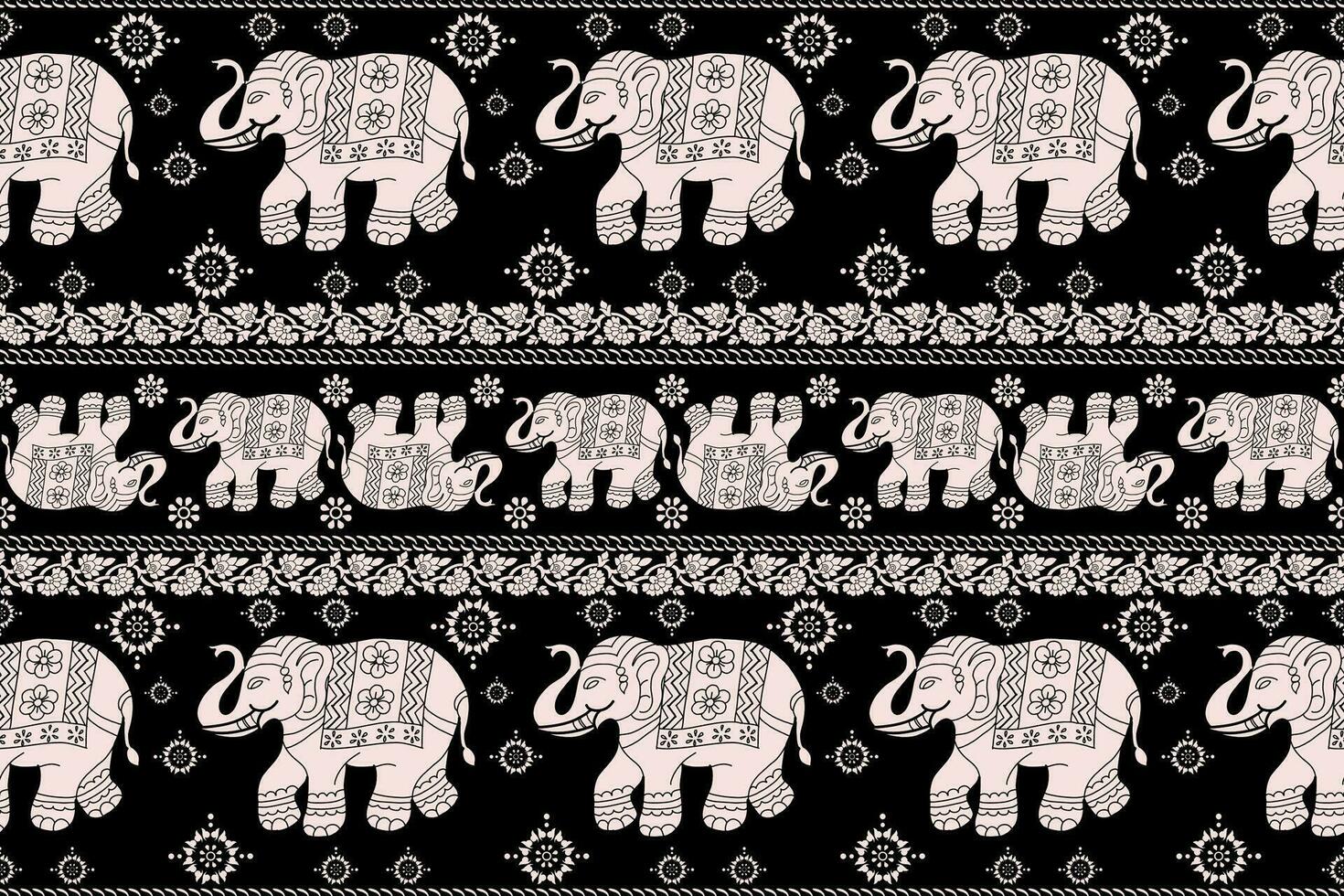 Vintage graphic vector Indian lotus ethnic elephant. African tribal ornament. Can be used for a coloring book, textile, prints, phone case, greeting card