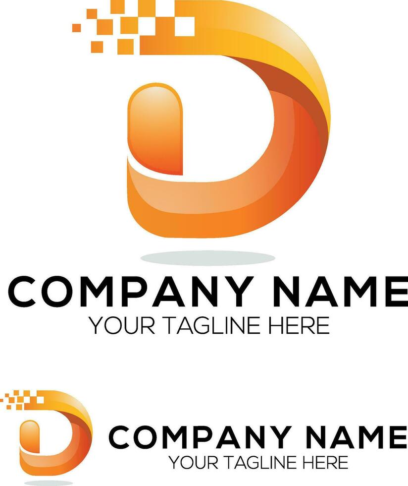 Letter d logo initial design template vector