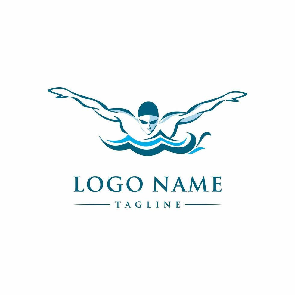 Swimming Logo stock illustration. Sophisticated illustration, Vector swimming poster eps 10