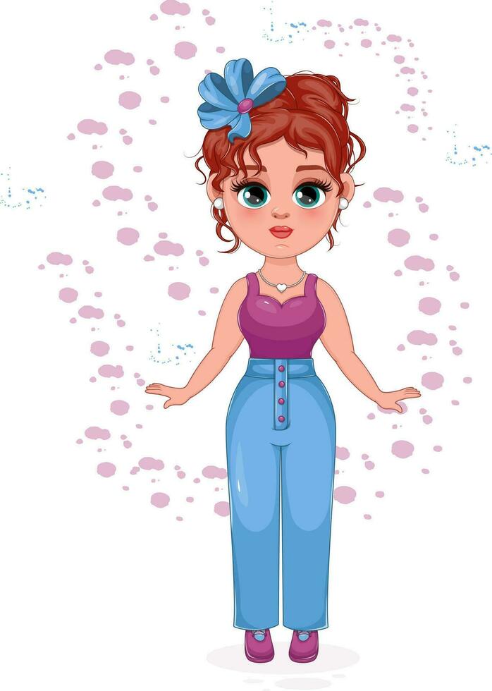 Vector Illustration with Fashionable Girl