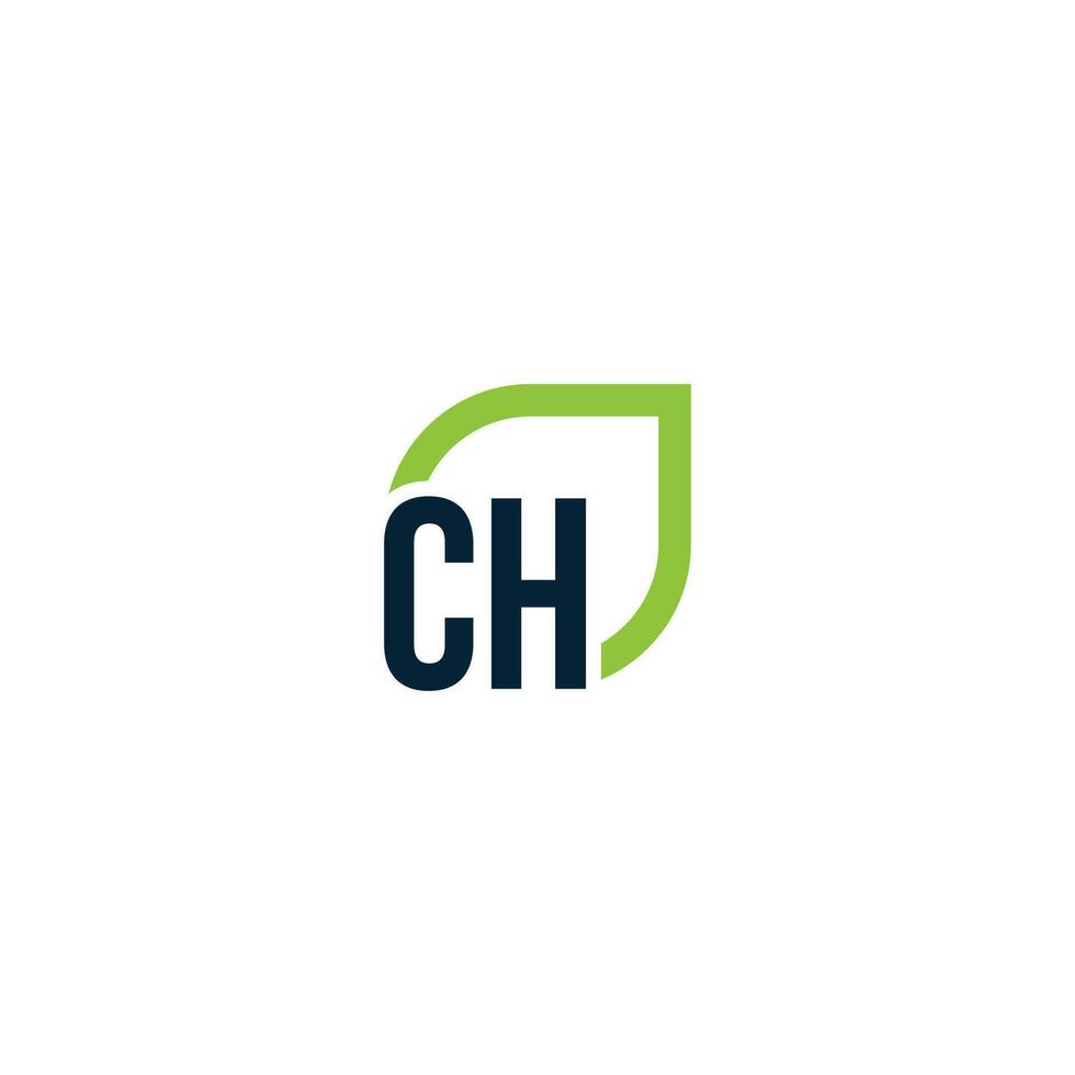 Letter CH logo grows, develops, natural, organic, simple, financial logo suitable for your company. vector