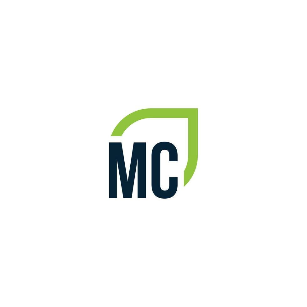 Letter MC logo grows, develops, natural, organic, simple, financial logo suitable for your company. vector