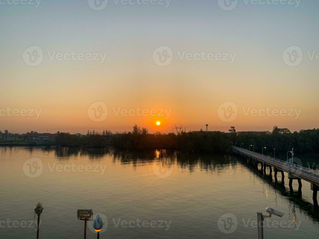 sunset on the river photo