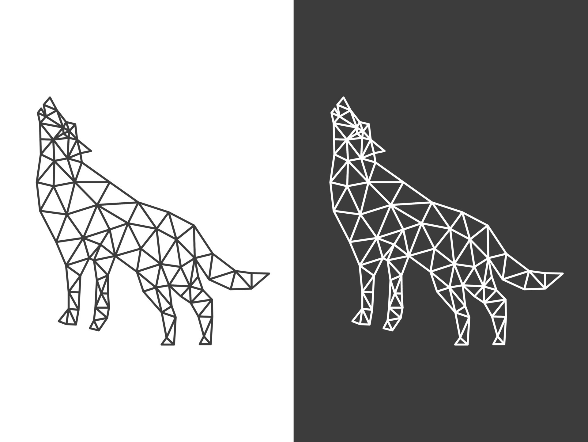 Triangle low poly wolf art vector design illustration 26285672 Vector