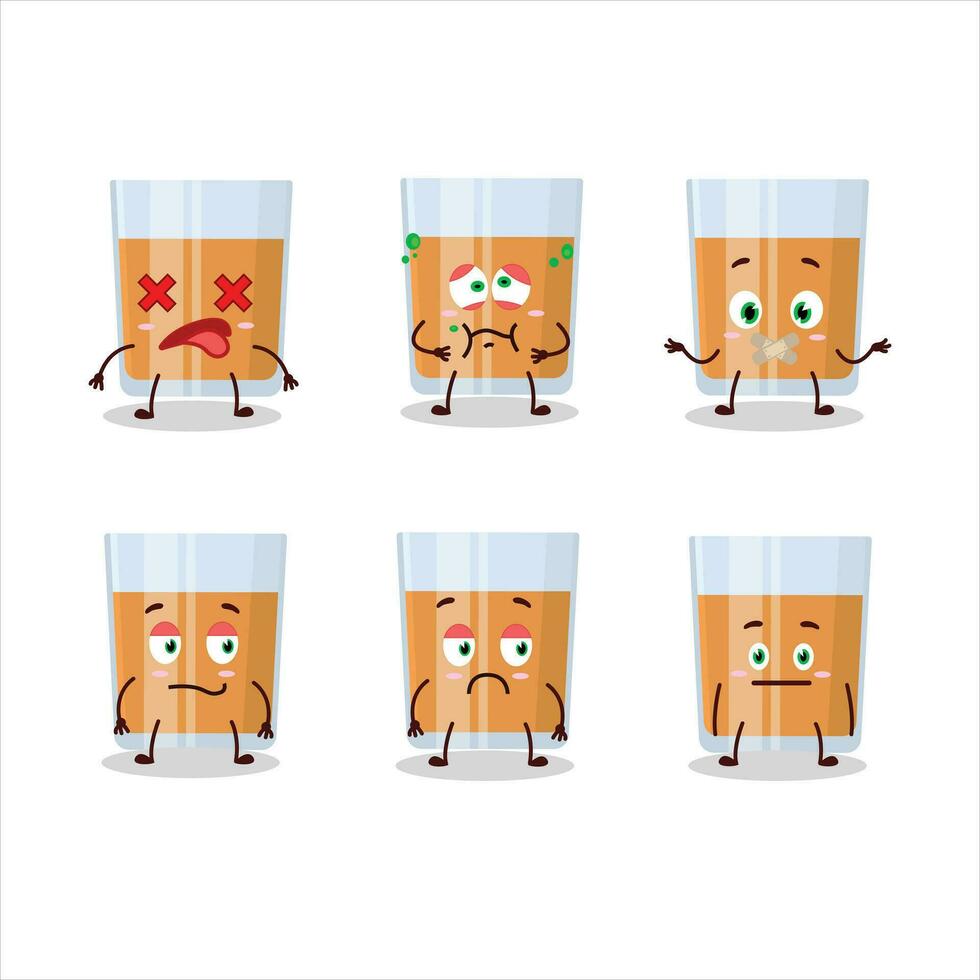 Glass of chocolates cartoon character with nope expression vector