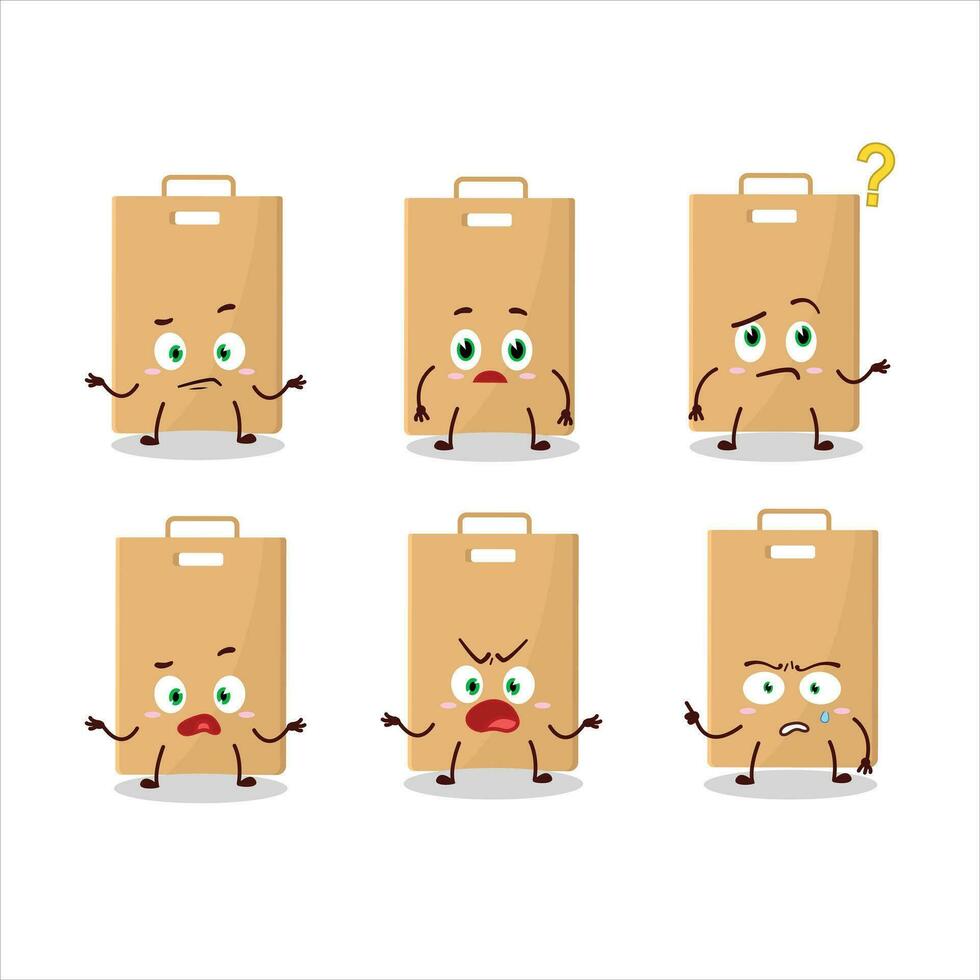 Cartoon character of food bag with what expression vector