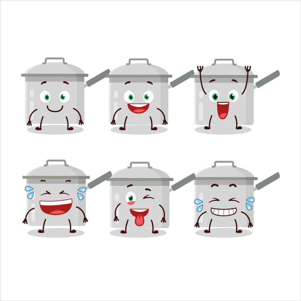 Cartoon character of sauce pan with smile expression vector