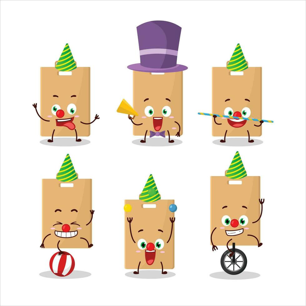 Cartoon character of food bag with various circus shows vector