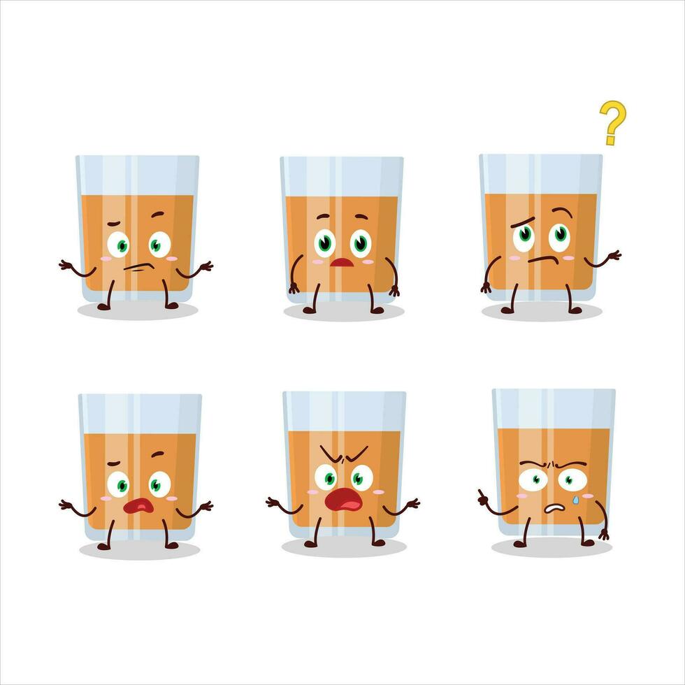 Cartoon character of glass of chocolates with what expression vector