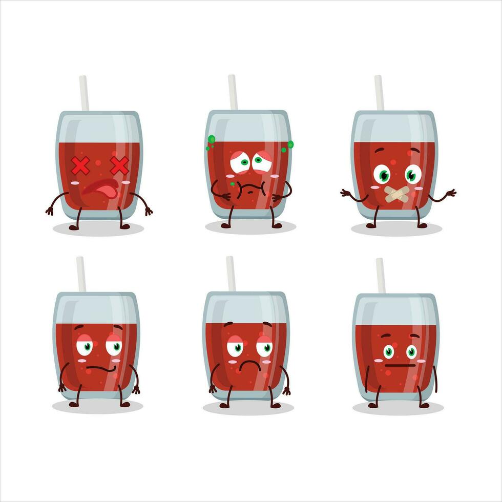 Apple juice cartoon character with nope expression vector