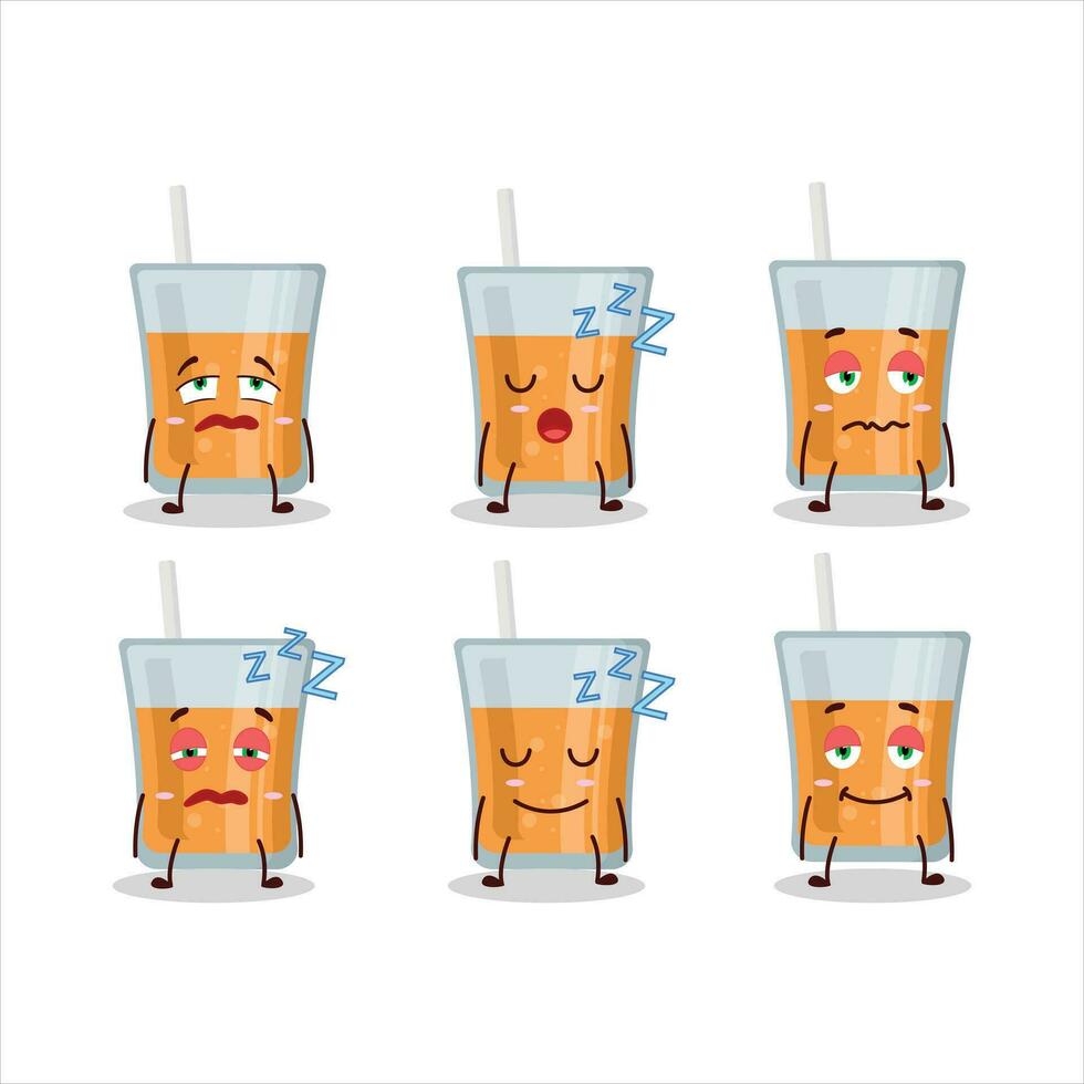 dibujos animados personaje de papaya jugo con soñoliento expresión vector