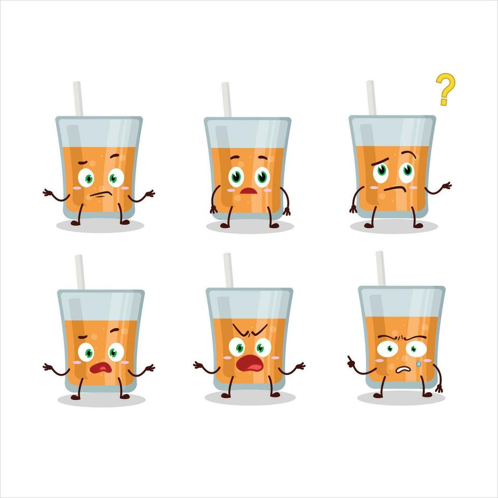 Cartoon character of papaya juice with what expression vector