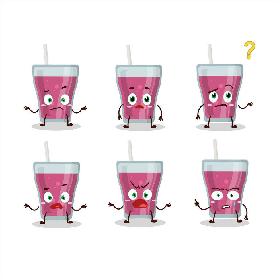 Cartoon character of purple juice with what expression vector