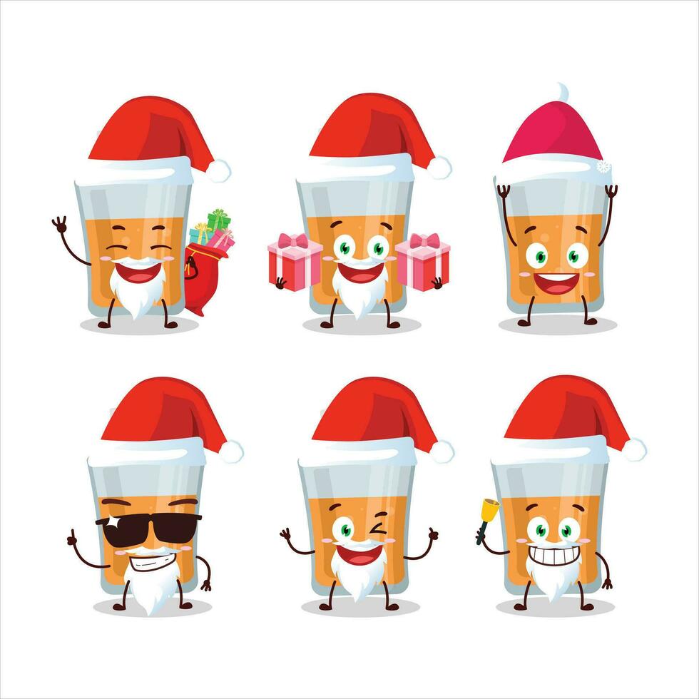 Santa Claus emoticons with papaya juice cartoon character vector