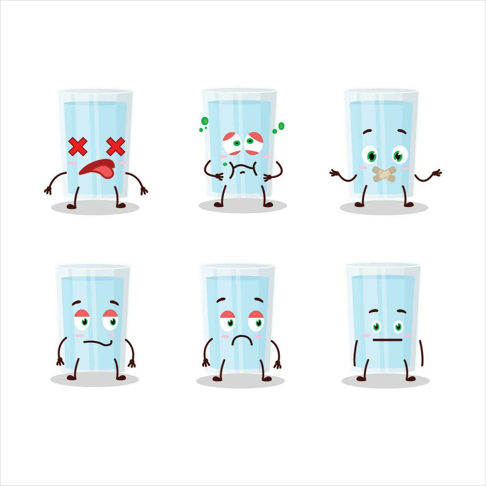 Glass of water cartoon character with nope expression vector