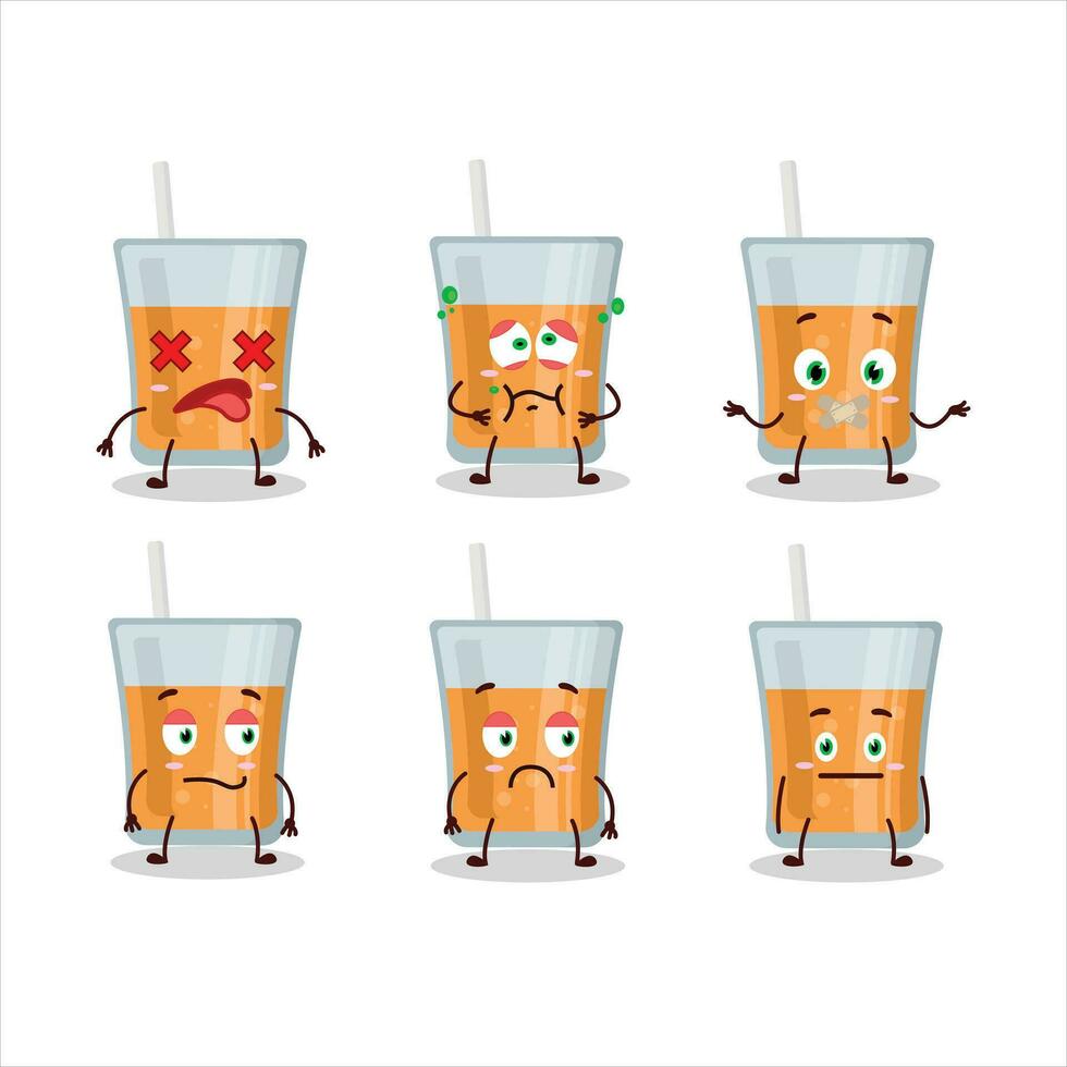 Papaya Juice cartoon character with nope expression vector