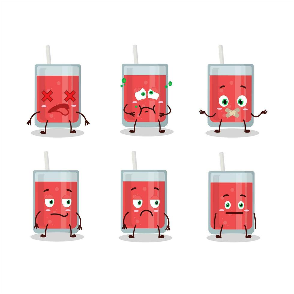 Watermelon Juice cartoon character with nope expression vector