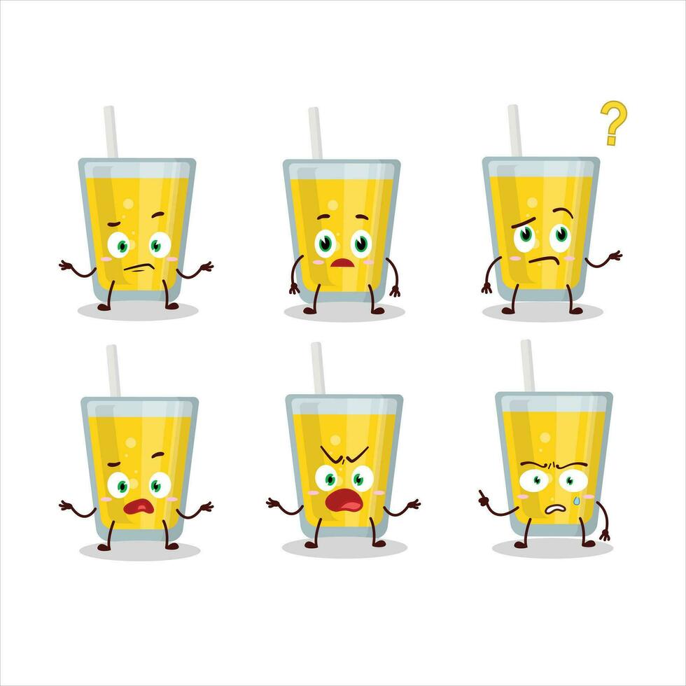 Cartoon character of banana juice with what expression vector