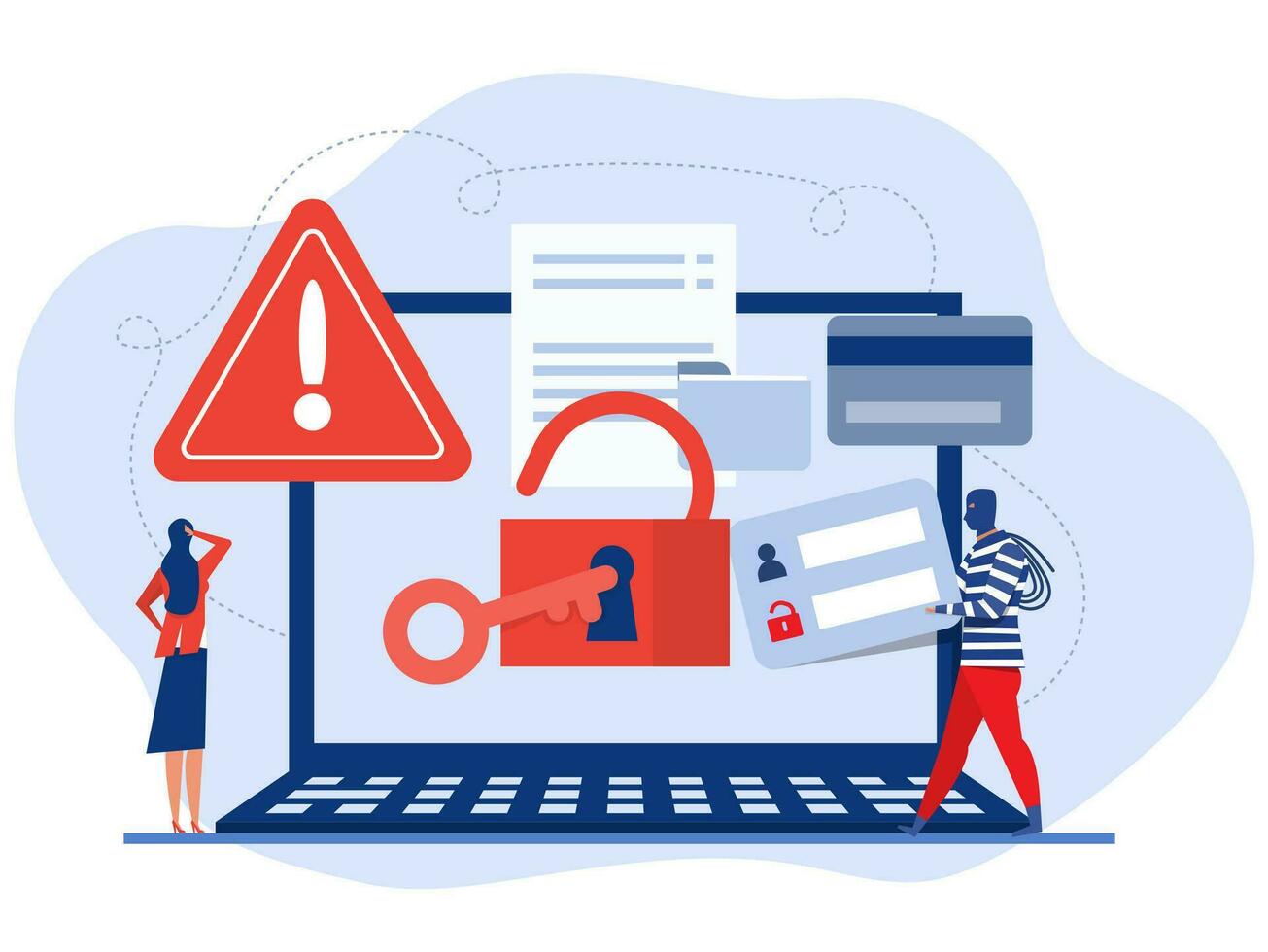 Hacker activity attack ,Stealing ,password, Cyber , crime, hacker attack, censorship or ransomware activity security Hacking computer,Concept Vector, illustration vector