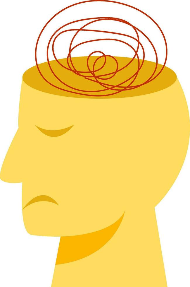 doodle heads symbolizing psychological problems icon vector