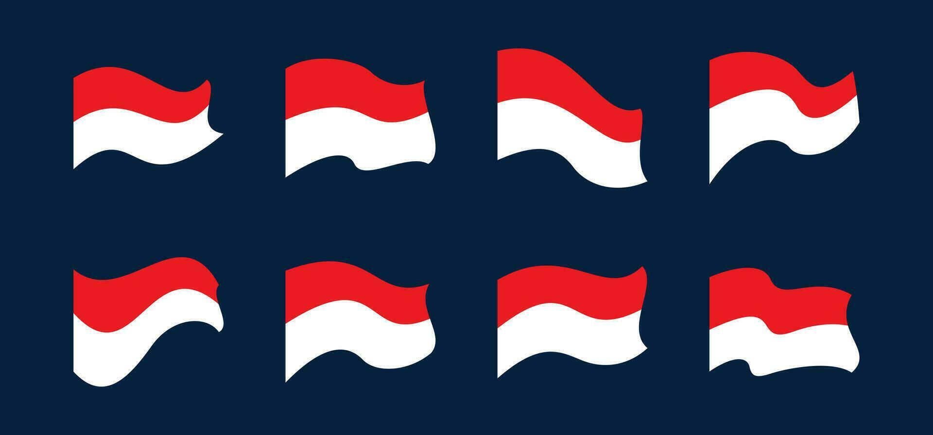 indonesio bandera diseño colección conjunto vector