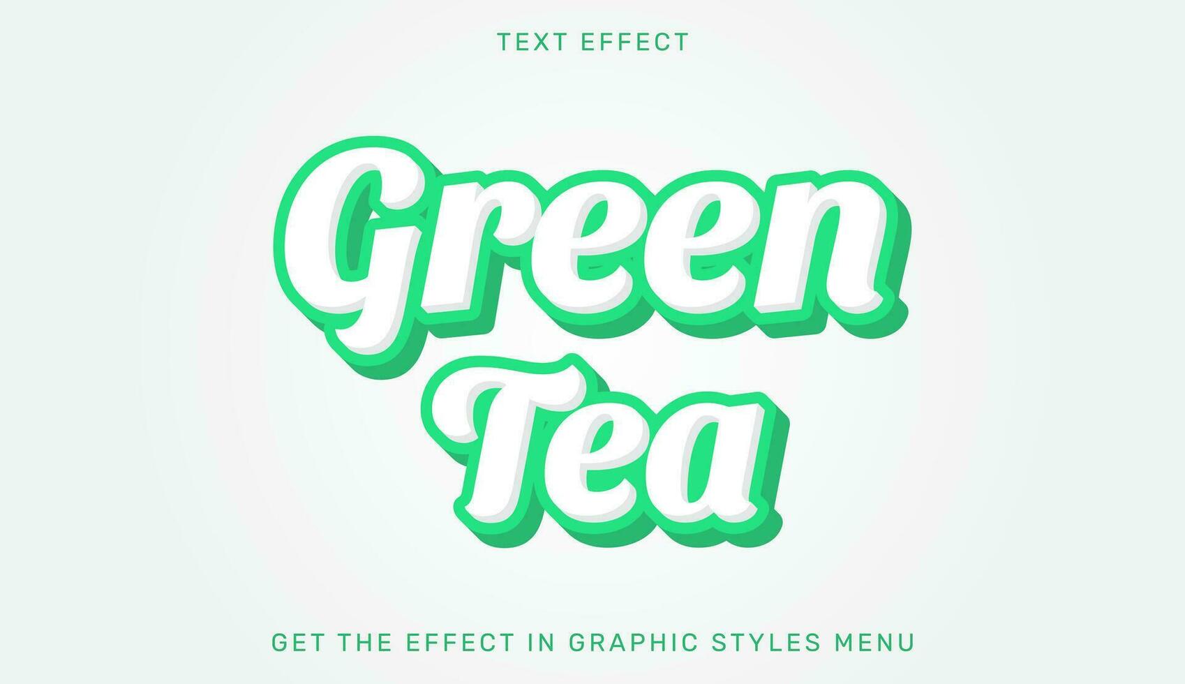 verde té editable texto efecto en 3d estilo vector