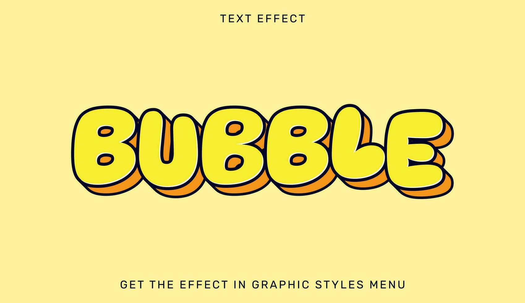 burbuja texto efecto en 3d estilo vector