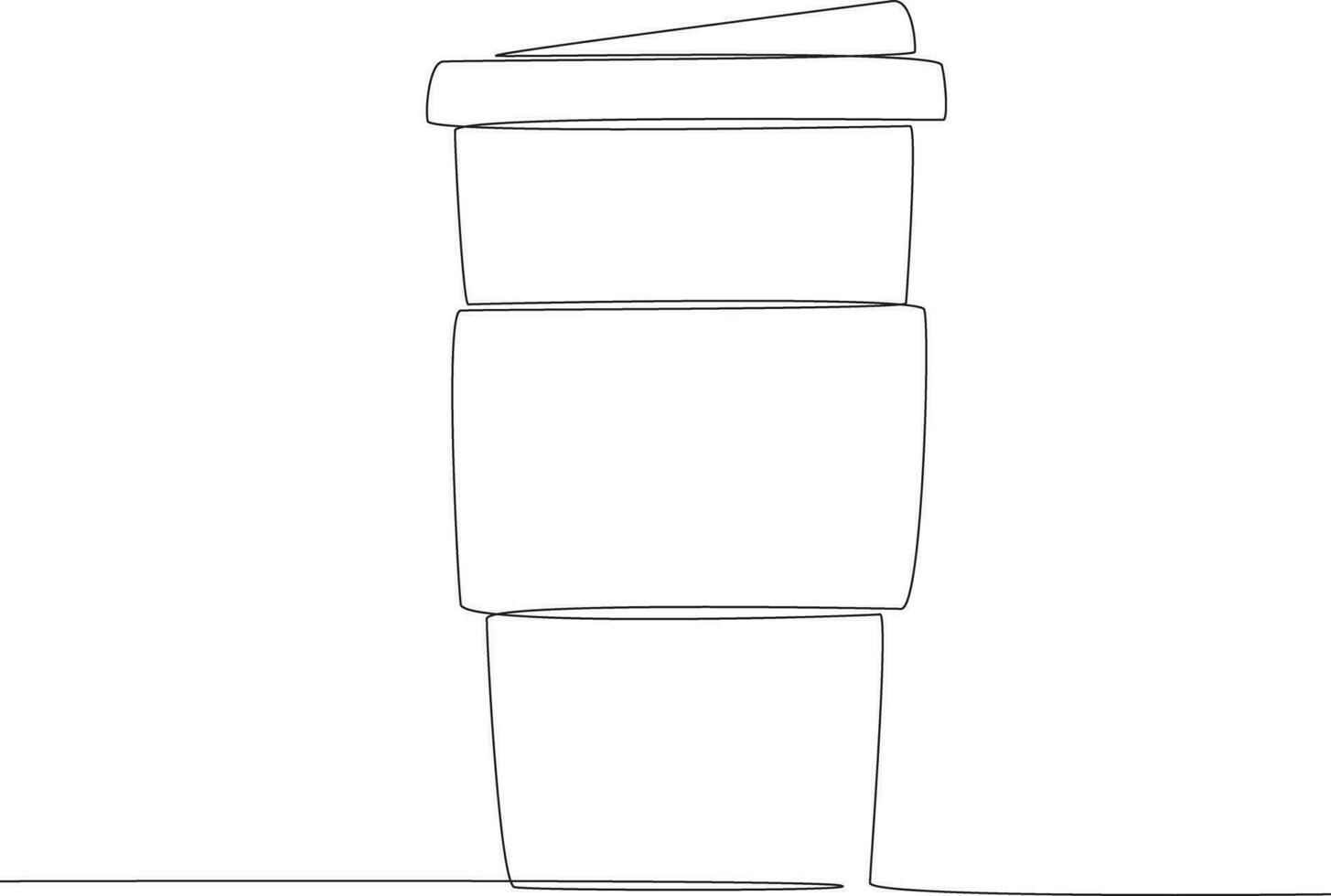 soltero continuo línea dibujo papel taza café. rápido comida vector