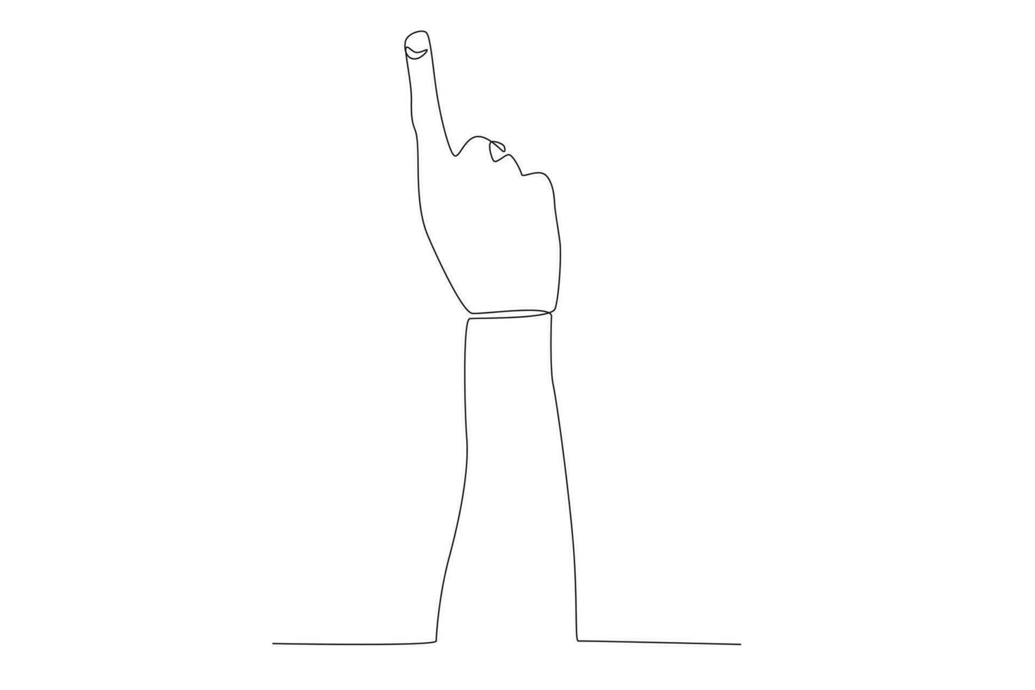 Vector continuous one line drawing hand gesture one finger looks back of the hand concept single line draw design vector graphic illustration