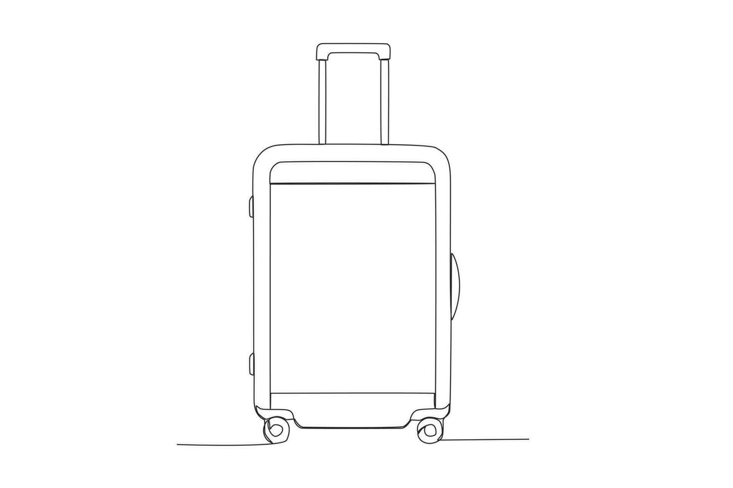uno continuo línea dibujo de maleta clásico de viaje articulo concepto soltero línea dibujar gráfico diseño vector ilustración