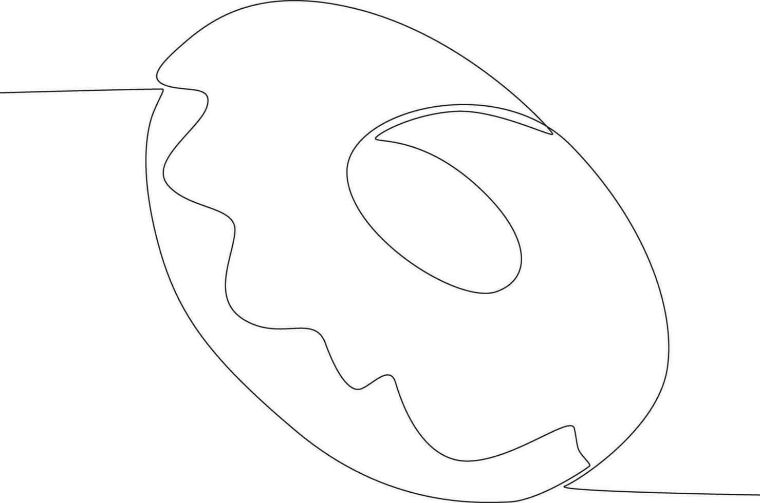 Single continuous line drawing delicious doughnut. Fast Food vector