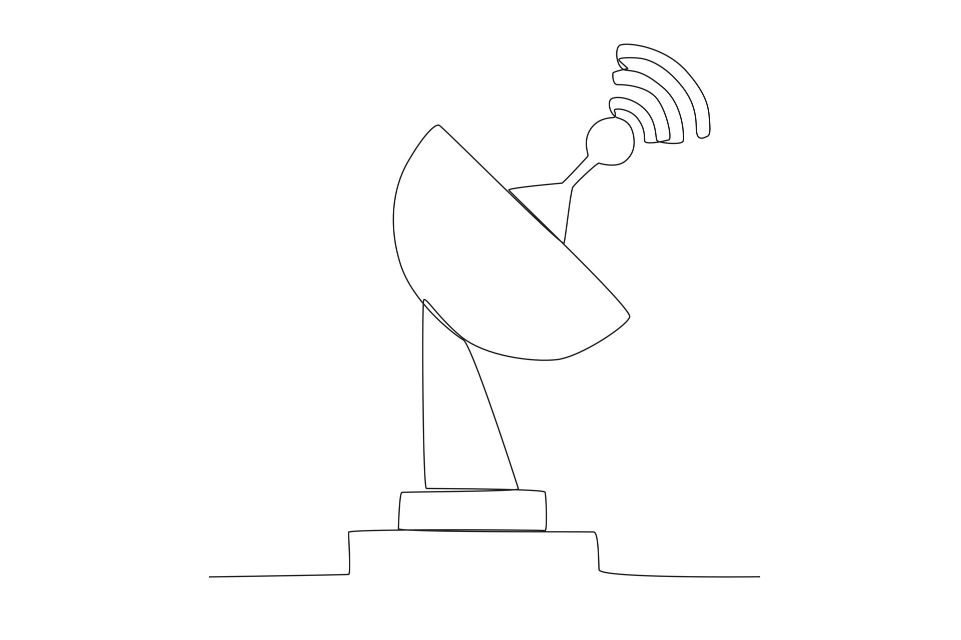 One single line drawing of transmitter tower Communication device