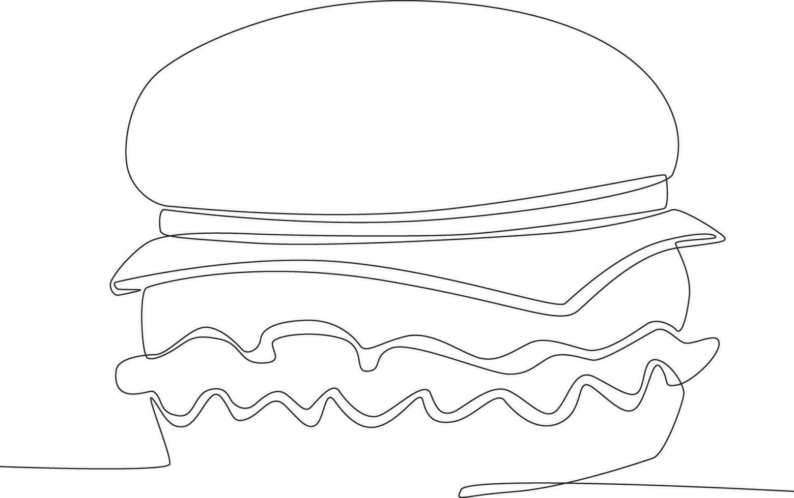 Single continuous line drawing cheeseburger. Global Day Parent Concept vector