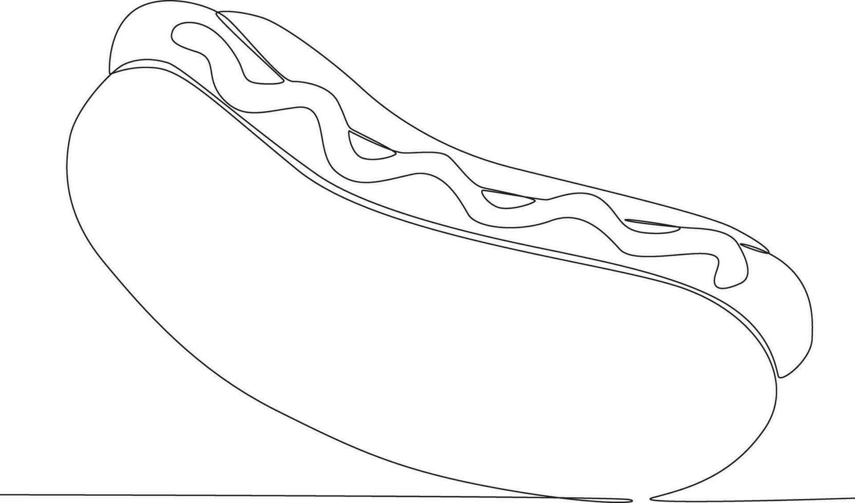 Single continuous line drawing American hot dog. Global Day Parent Concept vector