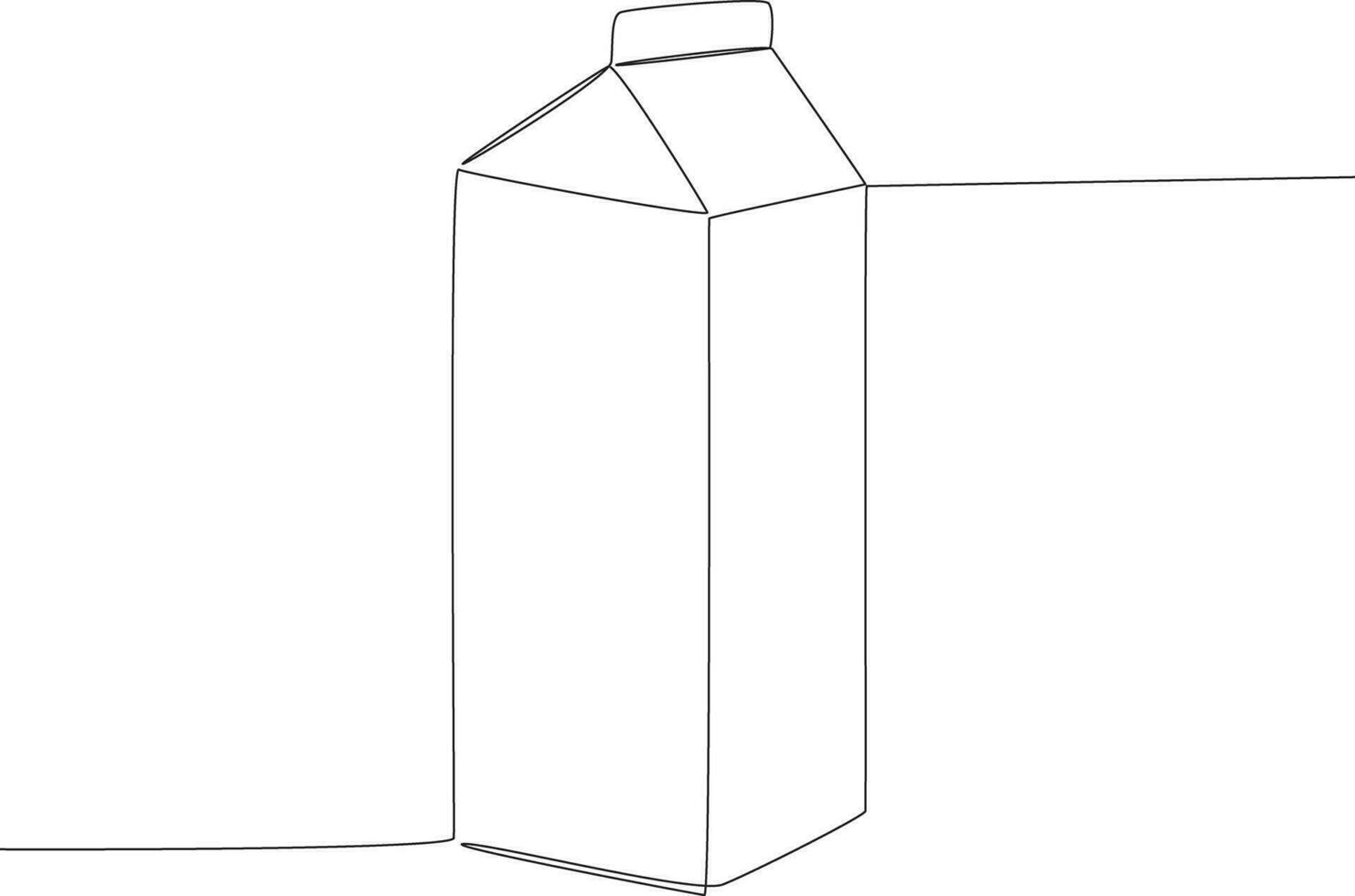 Single continuous line drawing a box of milk. Fast Food vector