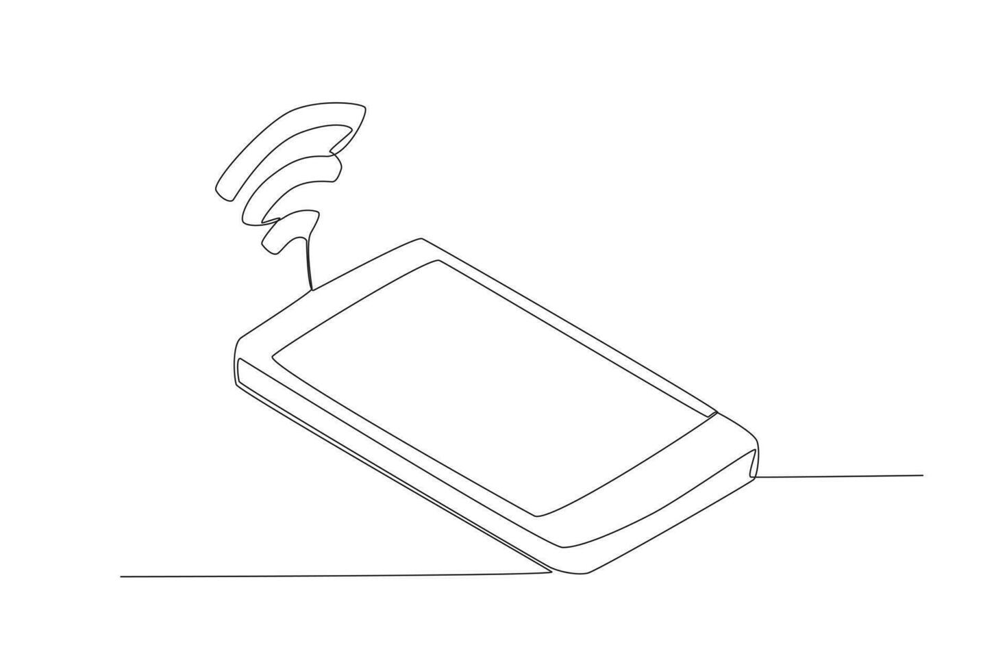Single continuous line drawing of signal phone. Vintage classic mobile phone to communicate concept one line draw design graphic vector illustration