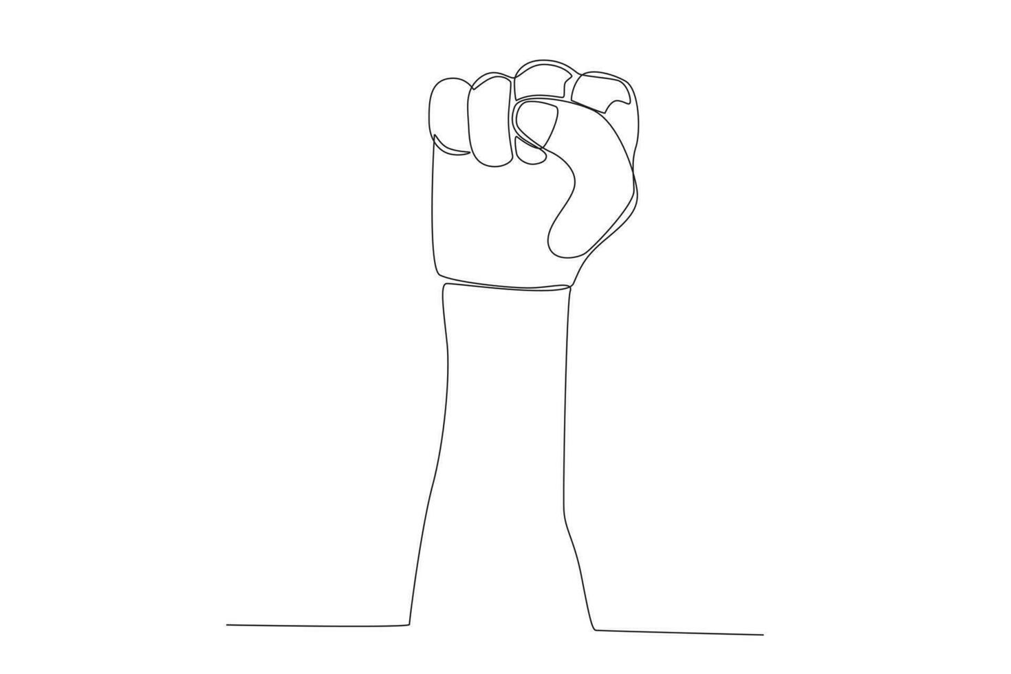 vector continuo uno línea dibujo mano gesto mano puño concepto soltero línea dibujar diseño vector gráfico ilustración