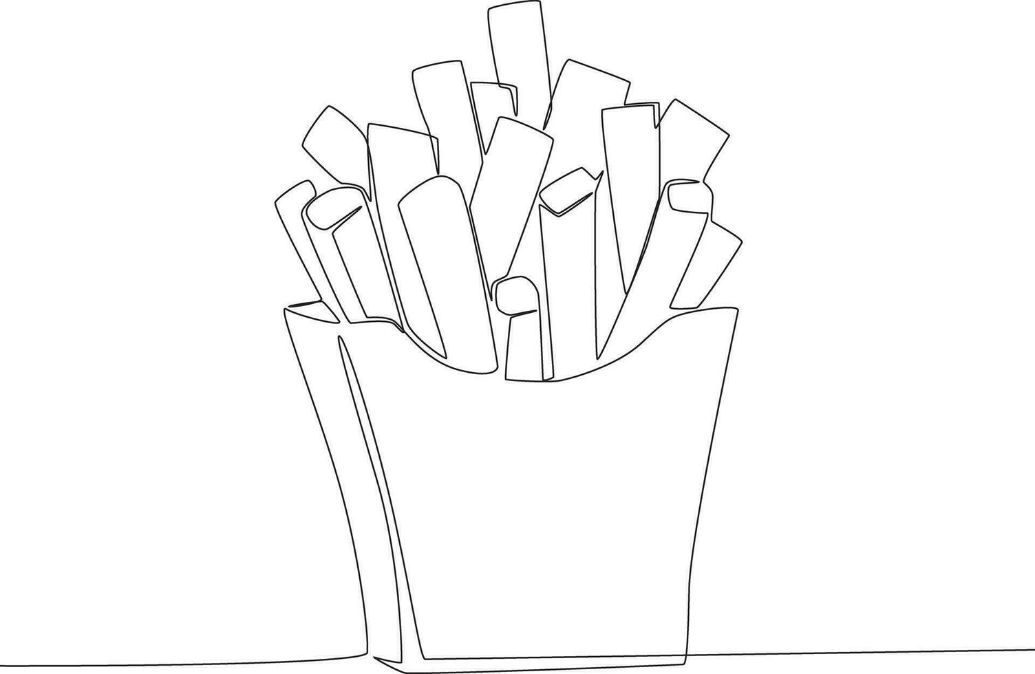 Single continuous line drawing french fries. Global Day Parent Concept vector